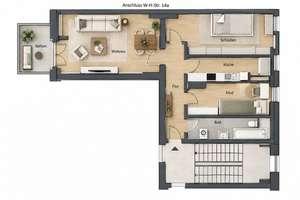 Schwabing erleben: Helle 3-Zimmer-Wohnung mit Balkon Teilmöbliert – 80805 Neufreimann, München – Vorschaubild 2