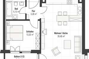 Alltagstaugliche 2-Zimmer-Wohnung in der Südvorstadt – Die vollständige Adresse der Immobilie erhältst du vom Anbieter., 4275 Südvorstadt, Leipzig – Vorschaubild 10