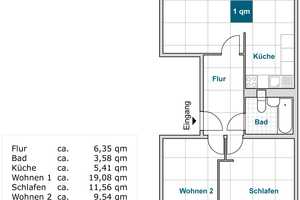 Sonnige 3-Raumwohnung mit Balkon und Badewanne! – Jessener Str. 25, 1257 Dresden – Vorschaubild 2