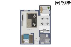 Urbane 1-Zi.-Wohnung in Heilbronner Citylage mit Süd-Balkon & TG-Stellplatz - ab sofort bezugsfrei – Die vollständige Adresse der Immobilie erhältst du vom Anbieter., 74072 Heilbronn, Heilbronn – Vorschaubild 8