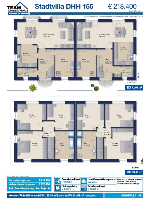 Beispielgrundriss EG + OG