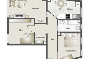 Schöne 3- Zimmer- Altbauwohnung im 1. Obergeschoss in Mannheim – Krappmühlstraße 38, 68165 Schwetzingerstadt/Oststadt, Mannheim – Vorschaubild 7