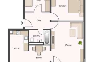 Gut geschnittene 3-Zimmer-Wohnung zu vermieten – Eberswalder Weg 24, 68309 Vogelstang, Mannheim – Vorschaubild 16