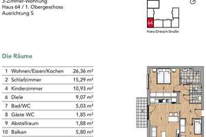 Erstklassiges Wohnen: Vollmöbliertes 3-Raum-Apartment im Neubau – Hans-Driesch-Straße 64, 4179 Leutzsch, Leipzig – Vorschaubild 11