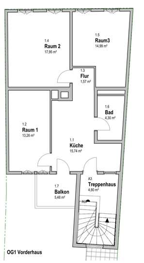 Gemütliche 3-Zimmer Wohnung mit Balkon und Einbauküche