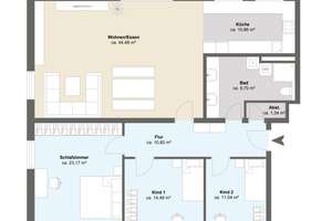 4-Zimmer-Wohnung mit Balkon inkl. Garage und Küche in Dillingen an der Donau "Provisionsfrei" – Am Galgenberg 16, 89407 Dillingen an der Donau – Vorschaubild 2