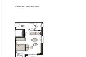 Ideal geschnittene Zwei-Zimmer-Wohnung im grünen Obermenzing – Die vollständige Adresse der Immobilie erhältst du vom Anbieter., 81245 Obermenzing, München – Vorschaubild 10