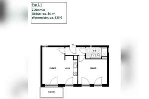 Tauschwohnung: 55qm Wohnung in Hamburg, Farmsen, 2 Zimmer Neubau – Die vollständige Adresse der Immobilie erhältst du vom Anbieter., 22159 Farmsen-Berne, Hamburg – Vorschaubild 2