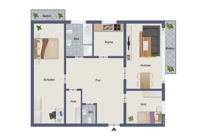 Charmante 3-Zimmer-Wohnung mit Balkon in Detmold