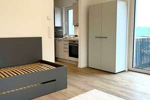 Vollmöbliertes Einzimmer-Appartement mit Balkon und Einbauküche – Turbinenstraße 17, 33609 Mitte, Bielefeld – Vorschaubild 5