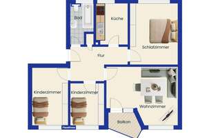 Vermietet: Sanierungsbedürftige 4-Zimmer-Wohnung mit Balkon in Dortmund-Wellinghofen – 44265 Wellinghofen, Dortmund – Vorschaubild 4
