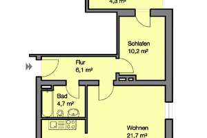 Großer Balkon, Wohnzimmer mit offenem Kochbereich, uvm. – Grünewaldstr. 7, 90408 Uhlandstraße, Nürnberg – Vorschaubild 8