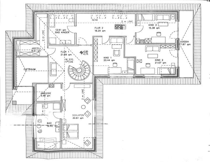 Grundriss OG/ DG vorab Umbau