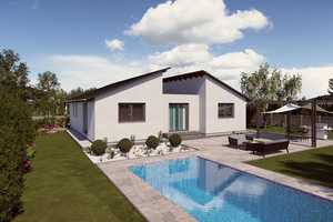 Stilvoller Atrium-Bungalow mit moderner Pultdachkonstruktion. – Mannheim – Vorschaubild 2