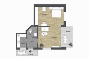 Musikerviertel: Gemütliche 2 Zimmer-Wohnung mit Terrasse in Top-Lage von Bielefeld – Die vollständige Adresse der Immobilie erhältst du vom Anbieter., 33604 Mitte, Bielefeld – Vorschaubild 6