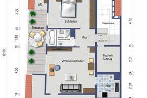 Lichtdurchflutete Dachterrassen-Wohnung Nähe Wöhrder See! 2-Zimmer, Küche, Tageslichtbad! – Die vollständige Adresse der Immobilie erhältst du vom Anbieter., 90489 Veilhof, Nürnberg – Vorschaubild 14