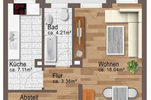 Helles Apartment mit Balkon und schöner Aussicht ... – Die vollständige Adresse der Immobilie erhältst du vom Anbieter., 90766 Hardhöhe, Fürth – Vorschaubild 8