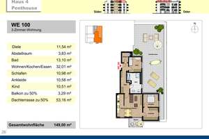 Traumhafte 3-Zimmer-Penthouse-Wohnung mit Balkon und großer Dachterrasse und TG-Platz zu vermieten – Vincent-van-Gogh-Ring 66, 38126 Südstadt-Rautheim-Mascherode, Braunschweig – Vorschaubild 20