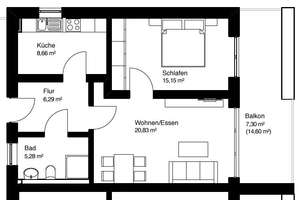 2-Zimmerwohnung mit Balkon in beliebter Lage von Kassel-West -vermietet- – Die vollständige Adresse der Immobilie erhältst du vom Anbieter., 34119 West, Kassel – Vorschaubild 2