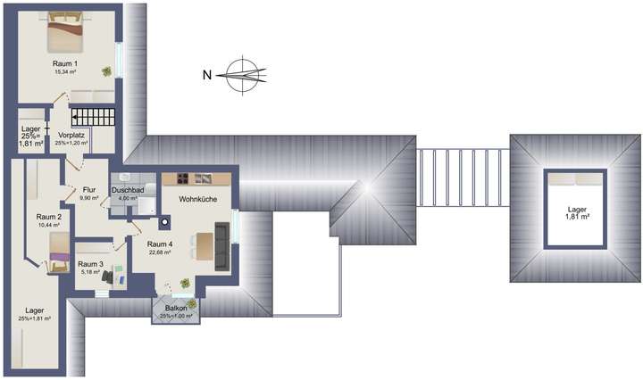 Bestandsgebäude Obergeschoss