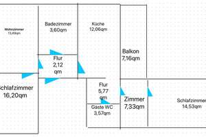 Etagenwohnung mit Balkon