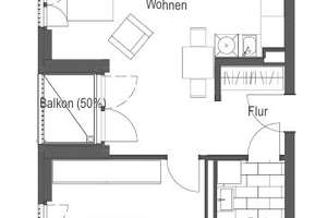 Lichtdurchflutete 2-Raum-Wohnung mit Einbauküche und Balkon – Weißeritzstraße 18, 1067 Friedrichstadt, Dresden – Vorschaubild 6
