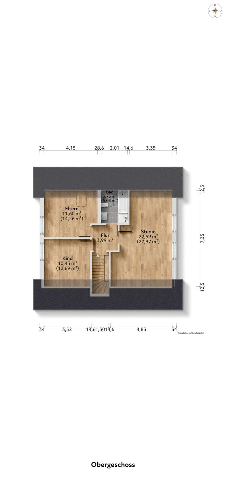Obergeschoss unmöbeliert