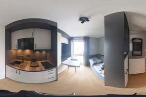 mio Smart Apartment: Vollmöbliertes 1-Zimmer-Apartment mit Designerküche, WLAN – Himmelgeister Straße 66a, 40225 Bilk, Düsseldorf – Vorschaubild 6