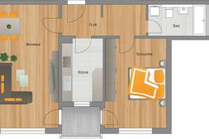 Gemütliche 2-Raumwohnung mit Balkon im Zentrum-Süd – Paul-Gruner-Straße 55, 4107 Zentrum-Süd, Leipzig – Vorschaubild 2