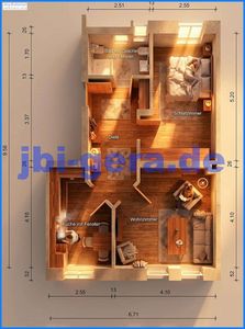 große 2 Raum Wohnung mit neuer Einbauküche