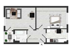 Gepflegte Wohnanlage im Grünen: bezugsfreie 2-Zi.-Wohnung mit Balkon – Borthener Straße 8c, 1237 Seidnitz/Dobritz, Dresden – Vorschaubild 2