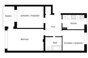 3 Zimmer, Balkon und Keller – Wohnen mit Grünblick in Hamburg-Bramfeld – Die vollständige Adresse der Immobilie erhältst du vom Anbieter., 22175 Bramfeld, Hamburg – Vorschaubild 10
