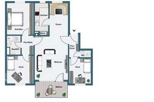 Von Privat - Hochwertig renovierte 4.5-Zimmer Wohnung mit großem Balkon, hell, ruhig – Die vollständige Adresse der Immobilie erhältst du vom Anbieter., 81825 Josephsburg, München – Vorschaubild 14