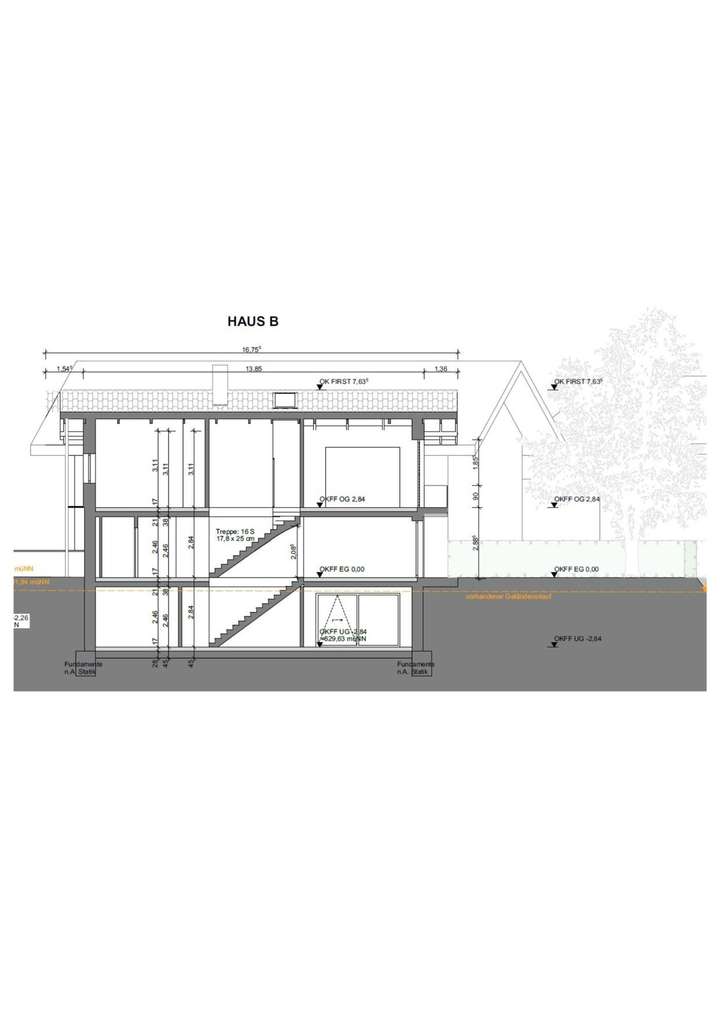 Längsschnitt Haus B