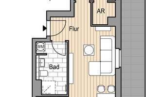 schöne sonnige Terrasse