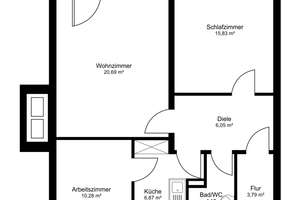 Ruhig gelegene, optimal aufgeteilte 3 Zimmerwohnung mit Außenstellplatz in Düsseldorf-Wersten – Die vollständige Adresse der Immobilie erhältst du vom Anbieter., 40589 Wersten, Düsseldorf – Vorschaubild 12
