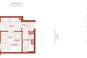 Attraktive 1-Zimmer-Wohnung mit EBK und Balkon am Mainzer Zollhafen – Flößerhof 17, 55118 Mainz – Vorschaubild 2