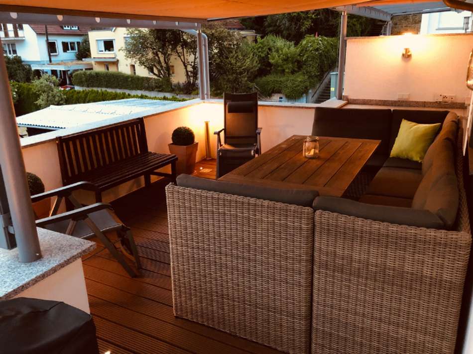 Terrasse bei Abendstimmung
