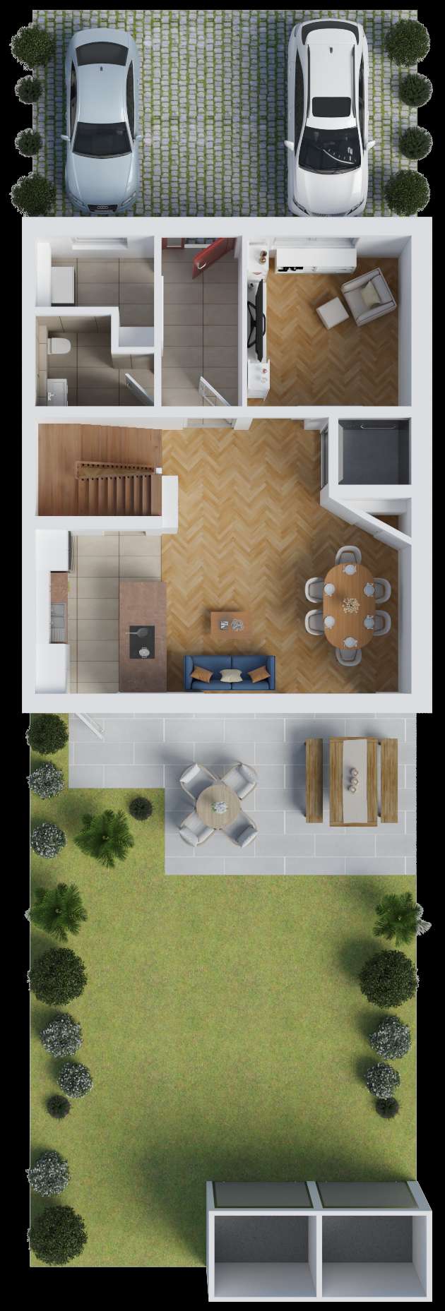 EG Grundrissskizze mit Garten