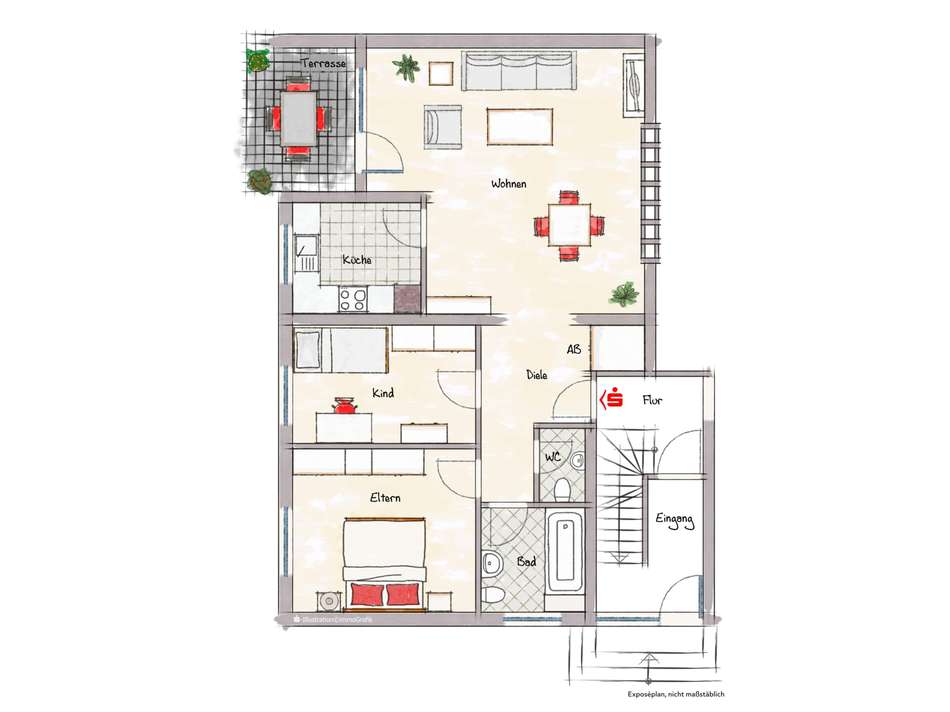 Rückwärtige Ansicht mit Gara