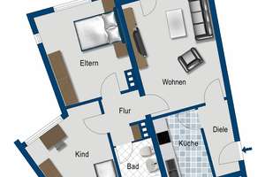 Frisch sanierte 3 Zimmer Wohnung – Johanniterstr. 50, 51067 Buchheim, Köln – Vorschaubild 2
