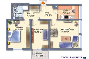 Provisionsfrei! Gut geschnittene 3-Zimmer Eigentumswohnung Nähe Havenwelten und Weserdeich. – Die vollständige Adresse der Immobilie erhältst du vom Anbieter., 27570 Geestemünde, Bremerhaven – Vorschaubild 12