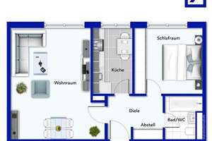 Ihr neues Zuhause mit Potenzial – 2-Zimmer-Eigentumswohnung in beliebter Wohnlage – Die vollständige Adresse der Immobilie erhältst du vom Anbieter., 40235 Grafenberg, Düsseldorf – Vorschaubild 6