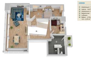 Außergewöhnliche Maisonette in Stuttgart-Süd, hochwertig saniert, separater Eingang + Stellplatz – Die vollständige Adresse der Immobilie erhältst du vom Anbieter., 70178 Karlshöhe, Stuttgart – Vorschaubild 16