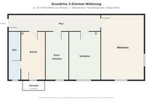 Bezugsfrei: Sanierter 3-Zi.-Stuckaltbau mit Balkon nahe Hölderlinplatz – provisionsfrei – 70193 Hölderlinplatz, Stuttgart – Vorschaubild 12
