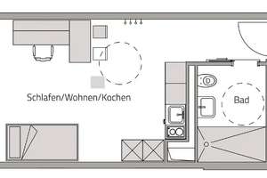 Modernes Apartment inkl. EBK für Studenten/ med. Fach- und Pflegepersonal / Azubis – Urlaubsstraße 2b, 97076 Grombühl, Würzburg – Vorschaubild 3