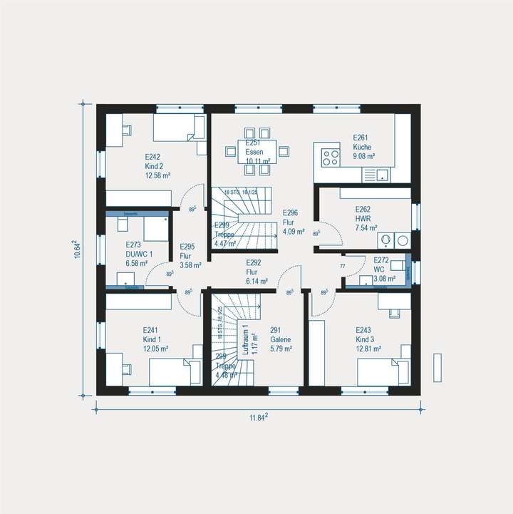 Im OG  ist reichlich Platz 