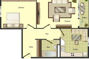 2-Zimmer-Wohnung in Düsseldorf Garath mit Garten! – Kurt-Tucholsky-Straße 27, 40595 Garath, Düsseldorf – Vorschaubild 2