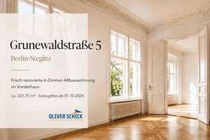 Frisch renovierte großzügige 6-Zimmer-Altbauwohnung mit Balkon in Steglitz