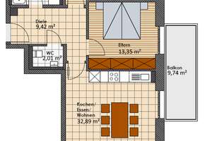 Sehr schöne 3-Zimmerwohnung mit Balkon- Bitte PDF über Link oder QR-Code aufrufen – Biersackgasse 1a, 93049 Großprüfening-Dechbetten-Königswiesen, Regensburg – Vorschaubild 3